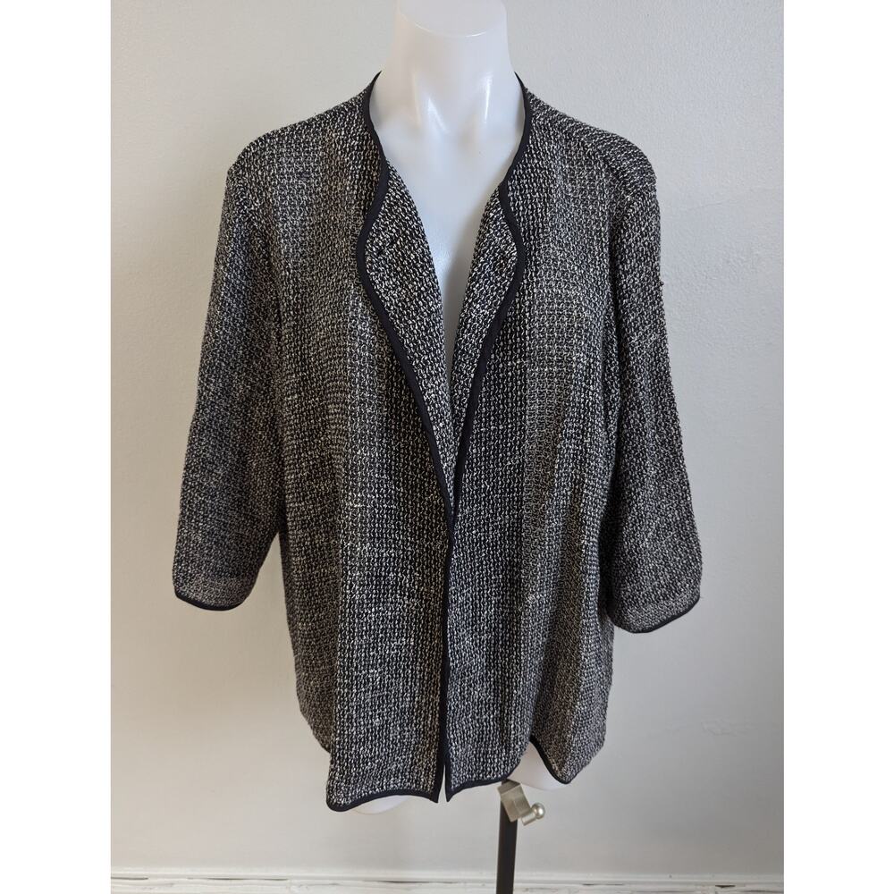 Eileen Fisher Plus Size 1x Textured Open Front Ca… - image 2